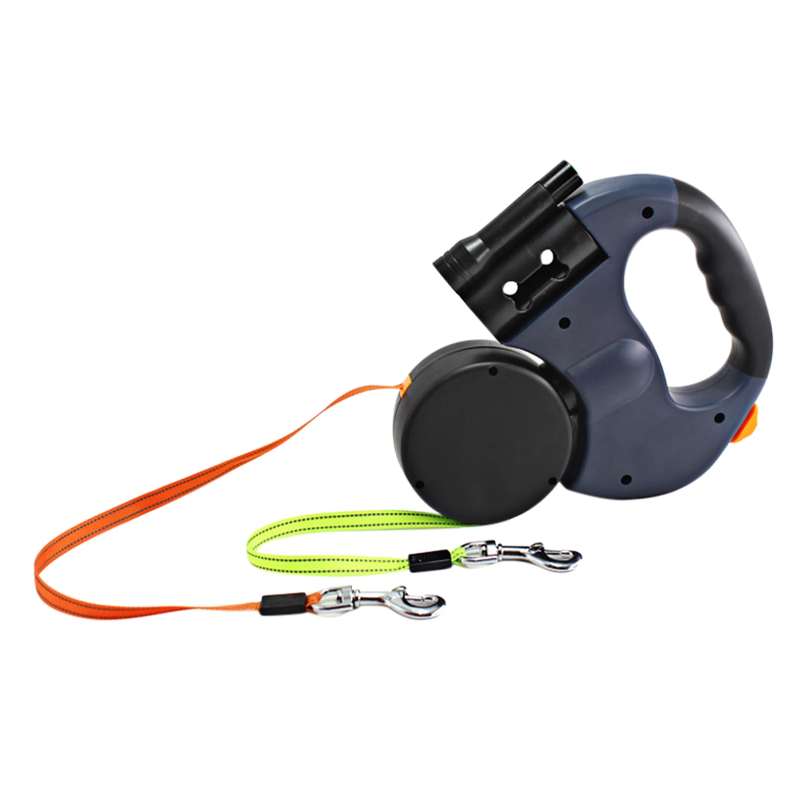 

Reflective Outdoor Walking Portable Nylon Tape Retractable Dog Leash Pet With Flashlight Double Headed Anti Slip Handle Puppy