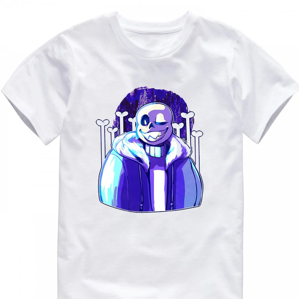 

CLOOCL Funny Game Undertale Sans White T-shirt 100% Cotton Children T-shirt Hip Hop Clothing Short Sleeve Tops Drop Shipping