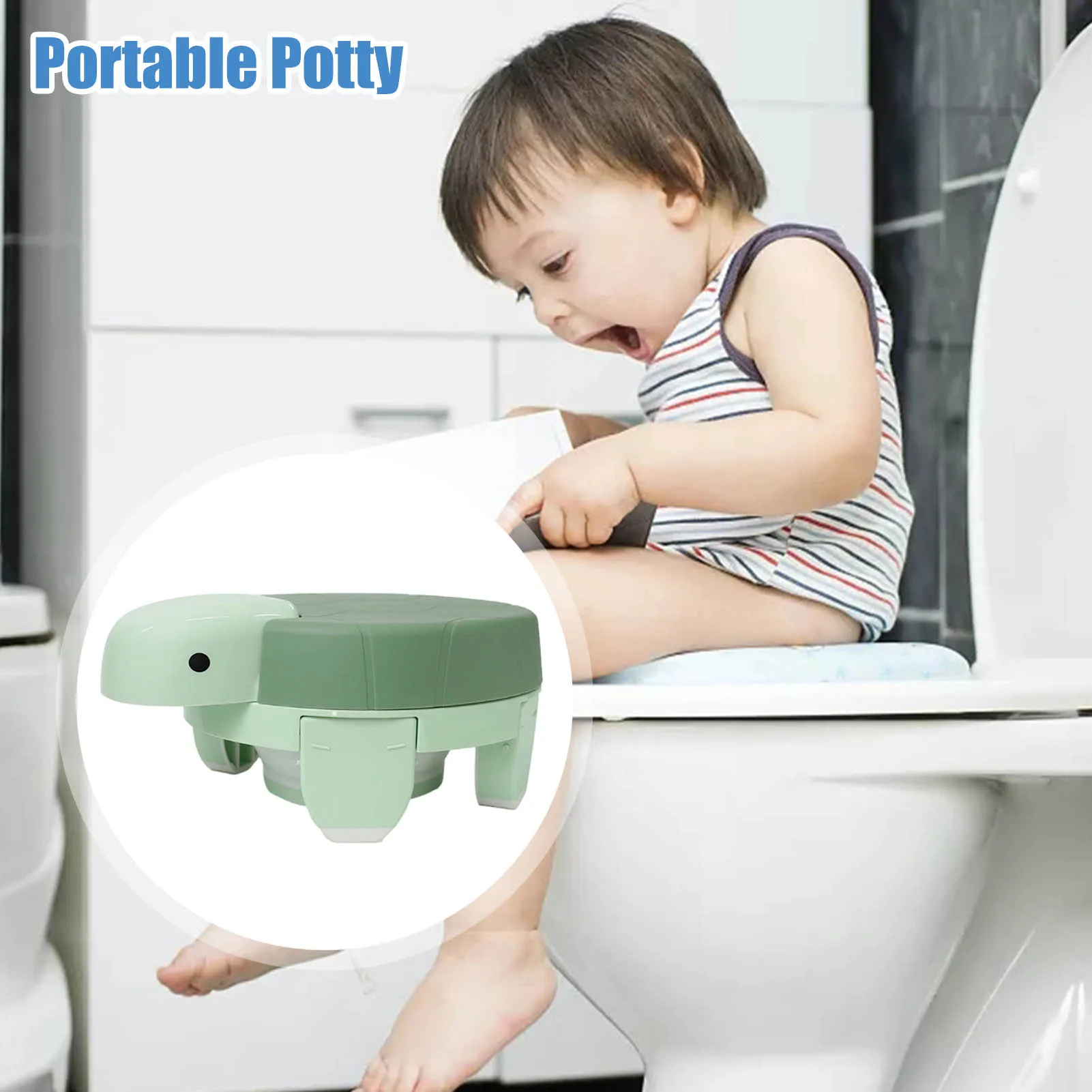 

Toddler Potty Seat For Toilet Foldable Baby Potty Training Toilet Cute Shape Portable Potty For Car Camping Outdoor Indoor