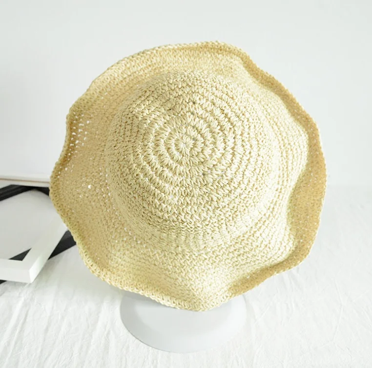 Folding Straw Hat Women's Summer Outing Sun Visor Holiday Cool Seaside Beach Tide Hats |