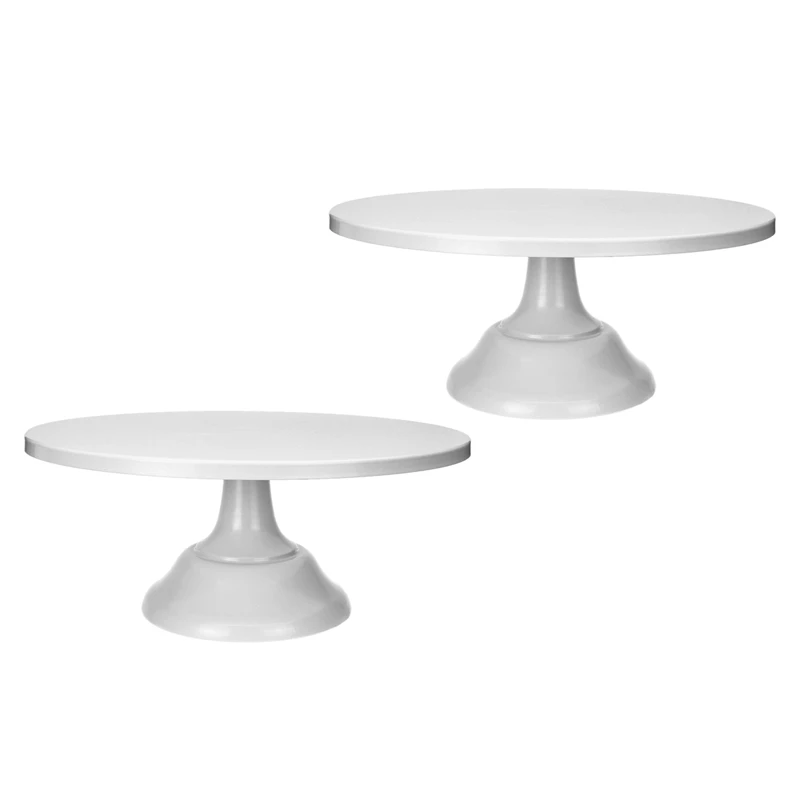 

Quality 2Pcs 12 Inch Iron Round Cake Stand Cake Plate Pedestal Dessert Holder Wedding Birthday Party-White