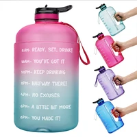 plastic water bottle with straw adult outdoor sports gym portable summer sports drinking bottle
