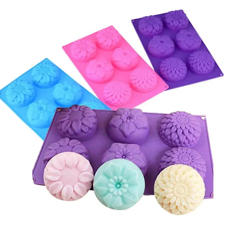 

Flower Shape Silicone Mold Sugar Craft Chocolate Fondant Cupcake Baking Mold Handmade Clay Cup Soap Candle DIY Making Moulds