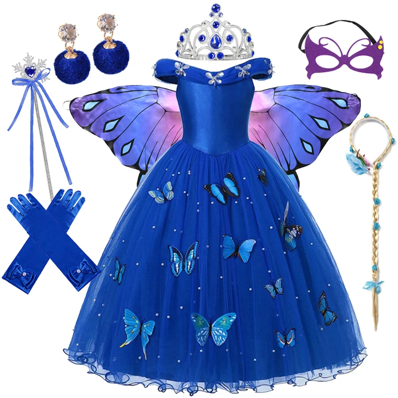 Детское платье принцессы Золушки Disney для вечерние ринки на Хэллоуин косплей