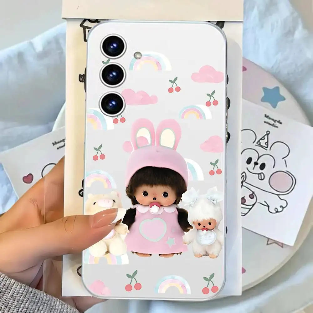 Фото Милый чехол для телефона M-monchichiS Kawaii для Samsung Galaxy S25 S24 S23 S22 S21 FE Ultra Plus A32 A53 A13 A31, мягкий чехол №1