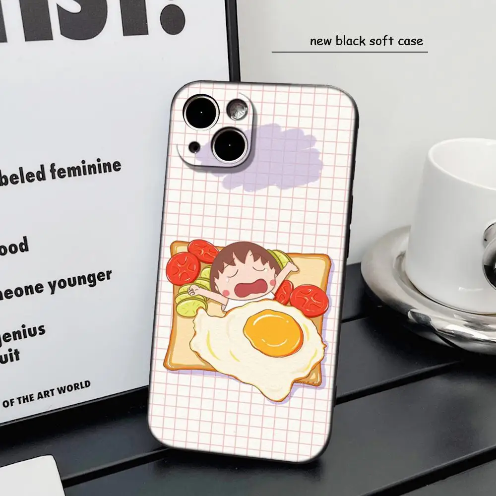 Фото Чехол для телефона HD Cartoon Anime C-Chibi M-Maruko-chan Slim черный, подходит для iPhone 17, 16, 15, 14, 13, 11, X, Xr, Xs Max, Pro Max, Plus, 13 Mini №5