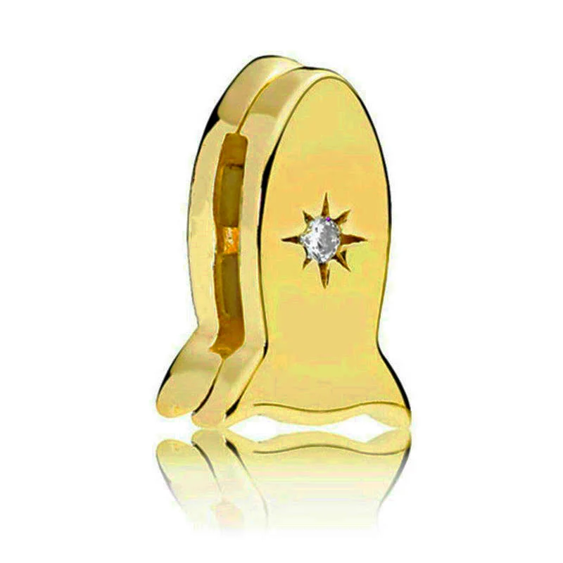 

Подлинные подвески, золотые рефлексоры, космический корабль, зажим, бусины стопора, подходит для женского браслета pandora, Diy ювелирные изделия