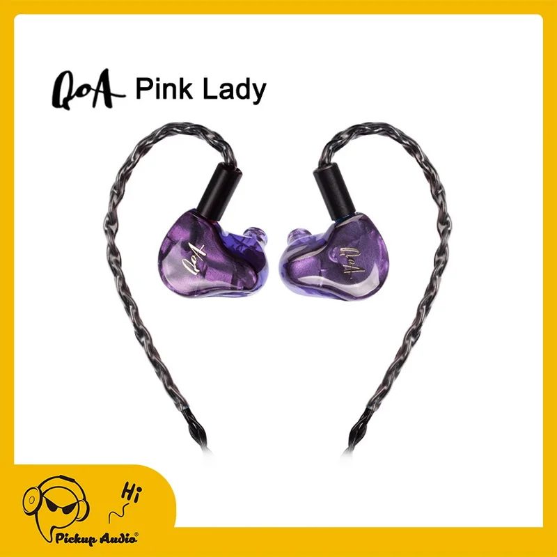 QOA Pink Lady 2BA+1DD Hybrid DriverIn Ear Earphone HIFI Earphone Earbuds Headset With 2Pin Detachable Cable
