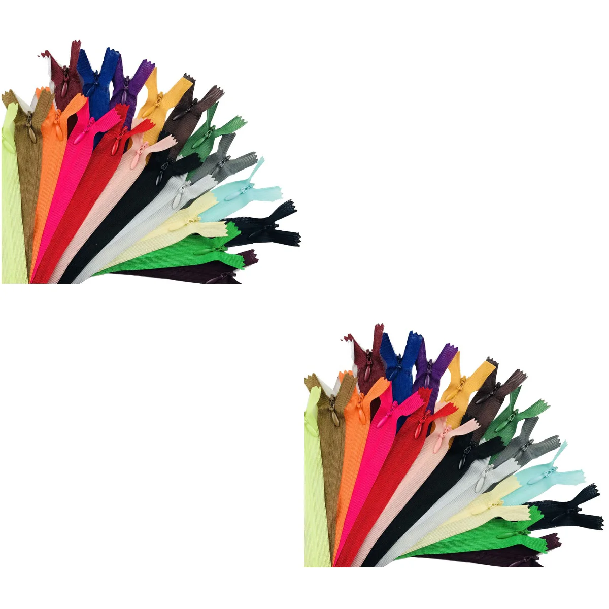 

100 pcs 60cm Nylon Invisible Conceal Zips Multicolor Zippers Closed Zipper for Sewing (Mixed Color)