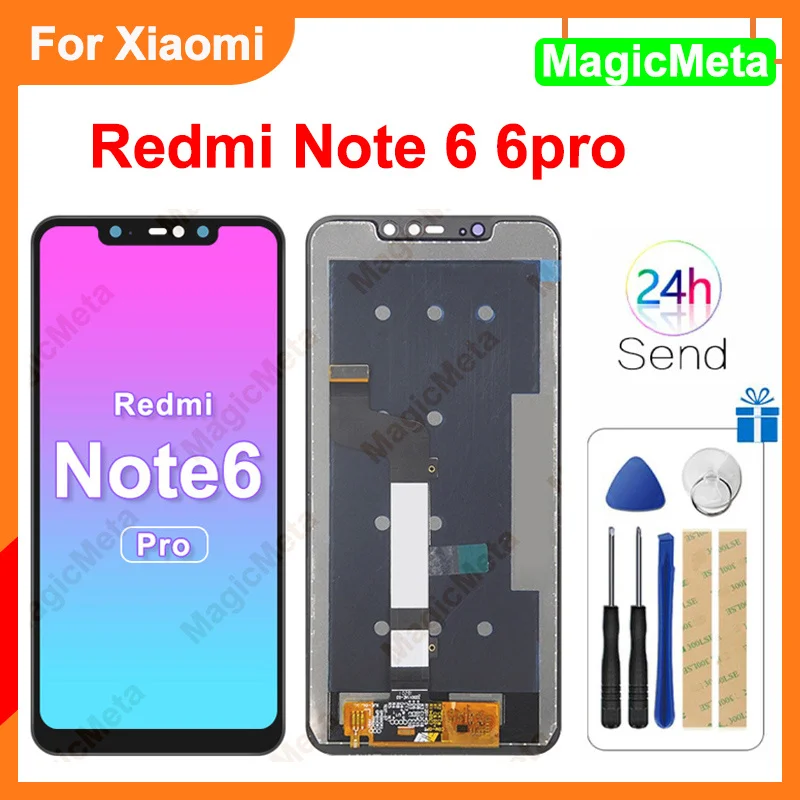 

100% протестированный экран для Xiaomi Redmi Note 6/6Pro, ЖК-дисплей с сенсорным дигитайзером в сборе для Xiaomi Redmi Note 6Pro, сменный ЖК-дисплей
