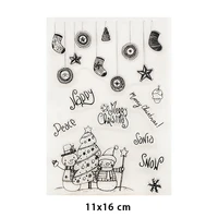 snowman and plants clear stamp for diy scrapbooking card fairy transparent rubber stamps making photo album crafts template