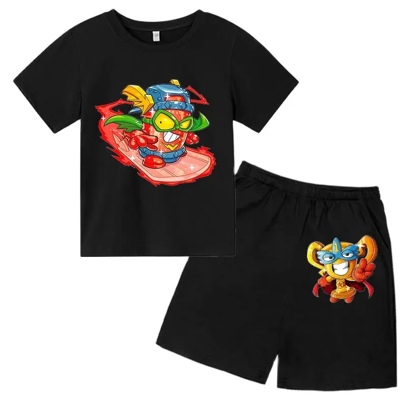 

Children Super Zinc Clothing Sets T-shirts+shorts Suits Toddler Boys Clothes 4T-14T Gift 2022 Summer Fashion Girls Short Sleeve