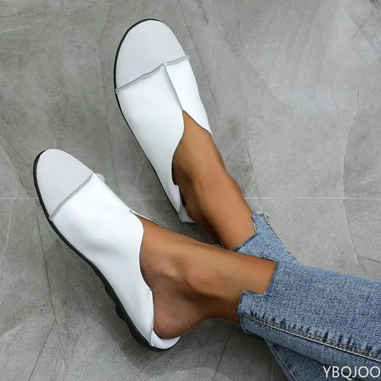 

Women 2022 Leather Shoes Moccasins Mother Loafers Soft Flats Casual Female Driving Ballet Footwear Comfortable Round Head Autumn