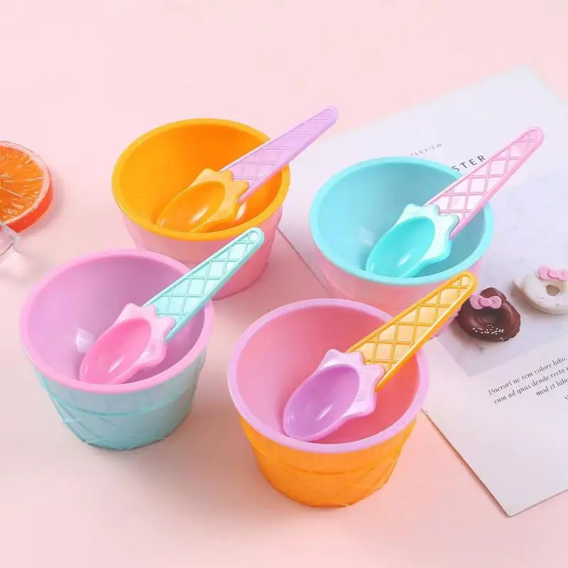 

Tableware Set Creative Children Spoon Cartoon New Color Ice Cream Spoon Bowl Ice Cream Spoon Bowl Creative Kitchen Accesesories