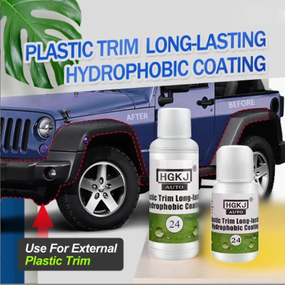 

Plastic Restore Revitalizer Plastic Renovator Longlasting Coating 50/100ML HGKJ 24 Coating For Auto Plastic Rubber Repair Clean