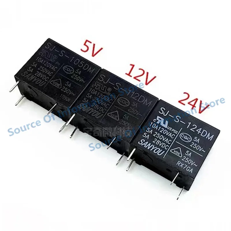 Миниатюрное реле мощности 20 шт. 100% DM 5 В 12 24 5A/10A 4 контакта новый оригинал