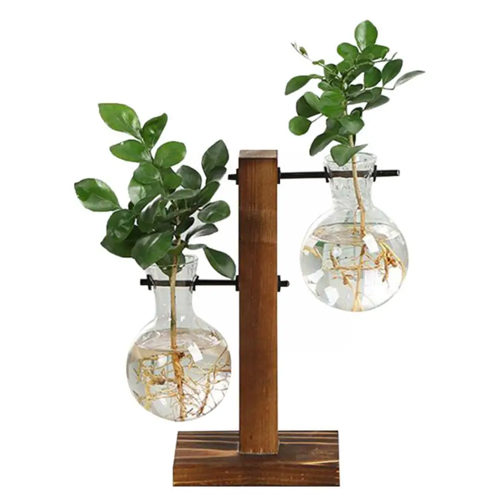 Купи Terrarium Hydroponic Plant Transparent Vase Glass Wooden Decoratio Bonsai Vase Frame Flower Vase Plant Tabletop De I3t8 за 118 рублей в магазине AliExpress