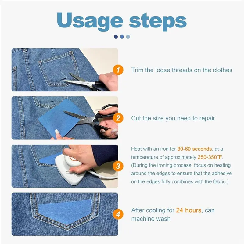 Набор джинсовых нашивок Fresh Knee For Jeans, 15 шт., для пришивания к джинсам, одежде, дениму. (art.: 3920d9c7a3684) - 3920d9c7a3684