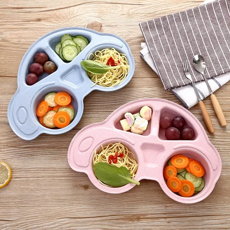 

2022 Wheat Straw Tableware for Baby Kids Dishes friendly Children Plates -20 1PCS