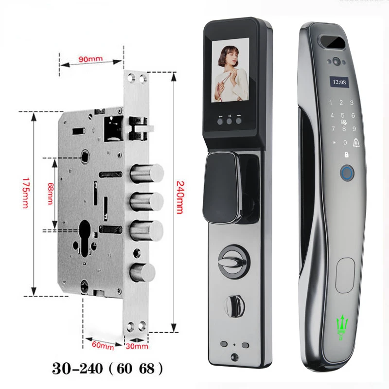 

anti-theft outdoor heavyweight smart door lock with 3d and palm print finger print with camera with camera smart life app