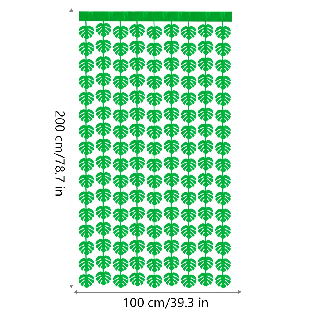 

Зеленые тропические пальмовые листья фольга шторы 1x2 м