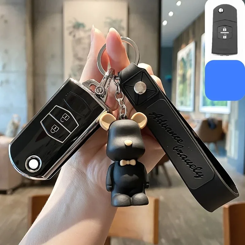 

Мягкий чехол из ТПУ для автомобильного ключа-брелка для Mazda M3 M5 M6 чехол CX7 CX9 RX8 Demio 2 3 5 6 MX5 MPV 2 3 кнопки защитный ключ