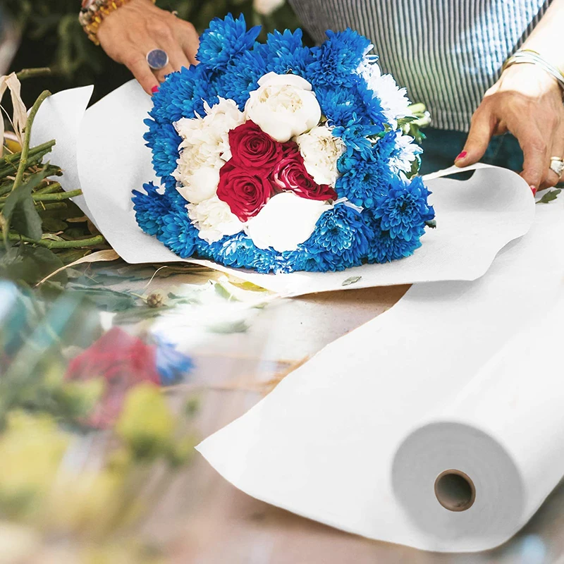 Hysen Eco Kraft White Wrapping Paper Roll Biodegradable Recycled Material for Table Cover/Runner,Moving Packing and Shipping