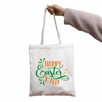 bag happy easter yall green and orange shopping bag shoulder canvas large capacity messenger women bags cool wallet tote bag