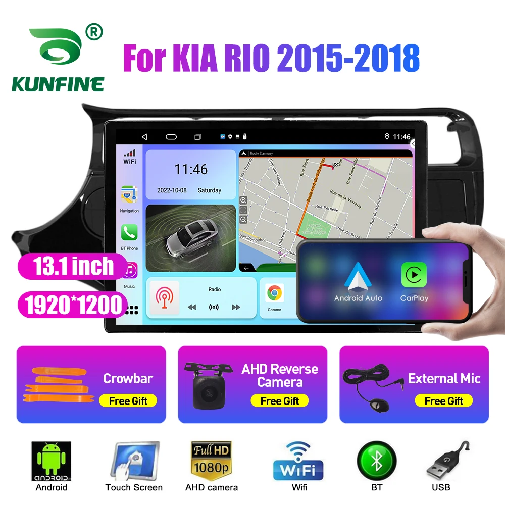 

Автомобильный радиоприемник 13,1 дюйма для KIA RIO 2015-2018, автомобильный DVD GPS-навигатор, стерео Carplay, 2 Din, Центральный Мультимедиа, Android авто