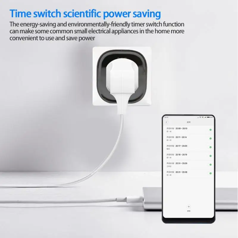 

1pc Outlet Companion Remote Control Wall Plug Socket Wifi Timing Controller Wall Power Outlet Smart Home Black Voice Control