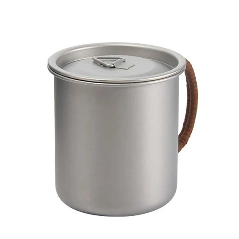 

450ml Pure Titanium Coffee Cup Titanium Metal Mug Outdoor Water Glass Beer Glass Beverage Cup Can Boil Water Camping Tableware