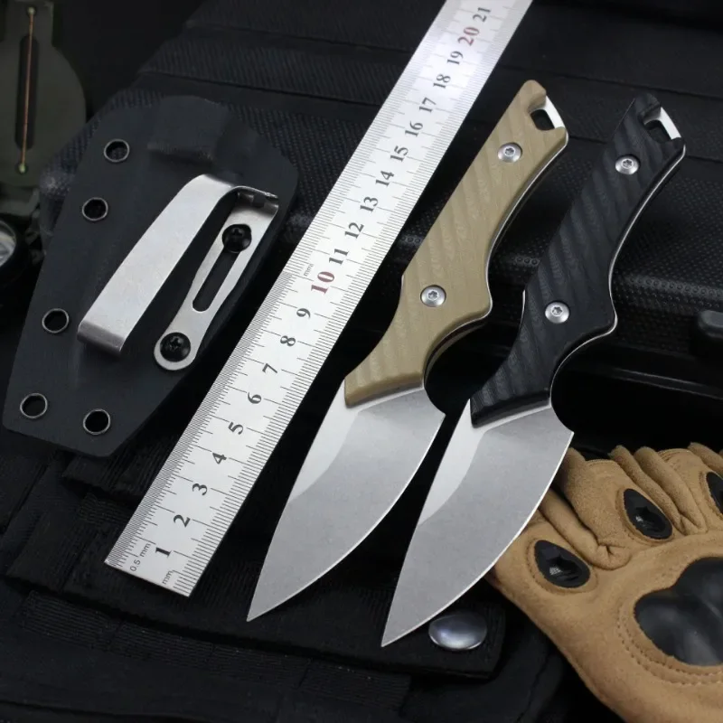 ]14C28N Стальной острый маленький нож с фиксированным лезвием G10 Льняная удобная