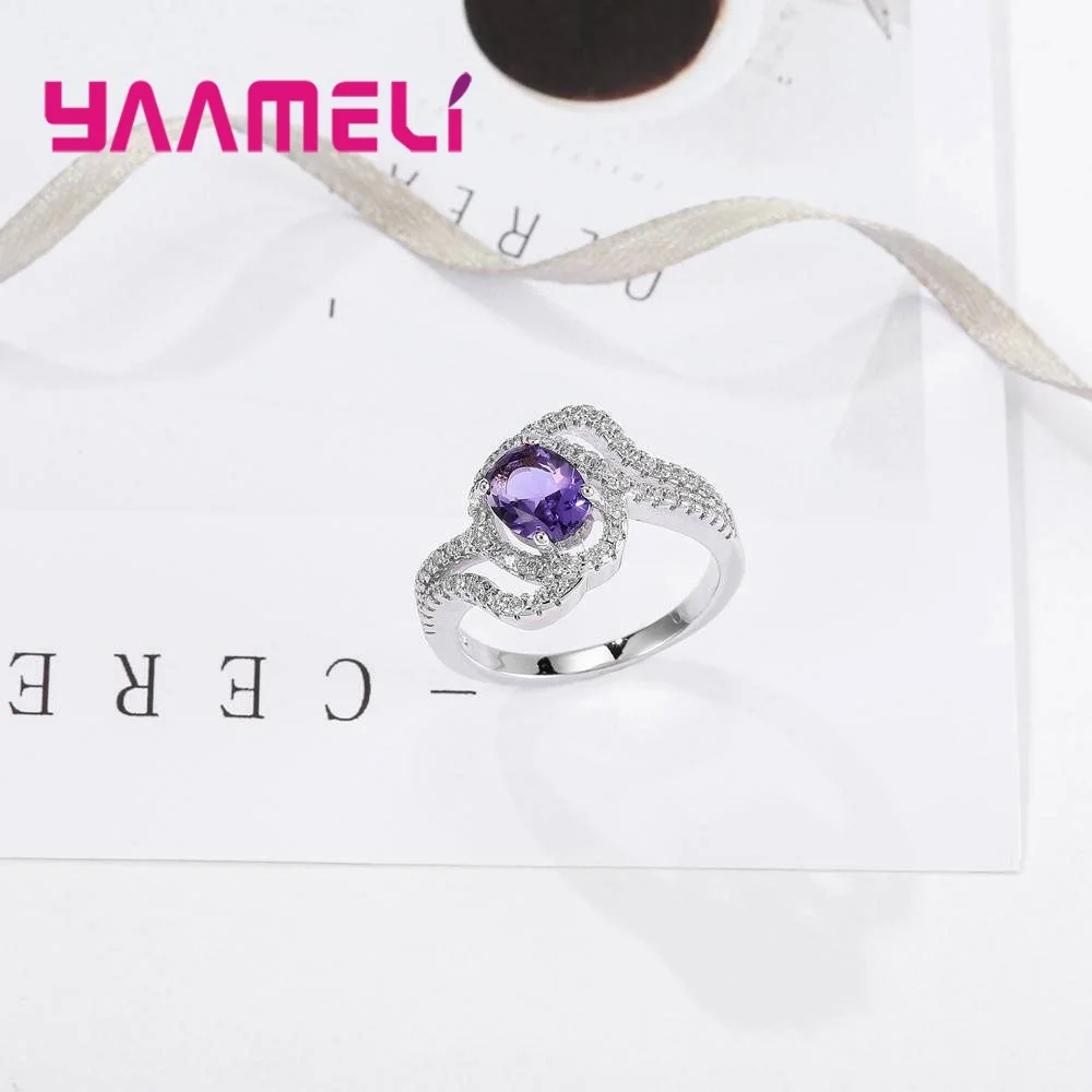 Большой простой стиль на пальцы модное свадебное кольцо из серебра 925 пробы с