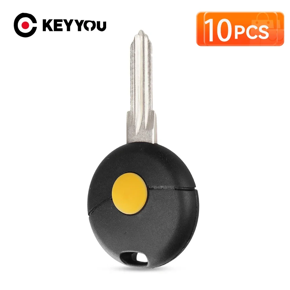 Фото KEYYOU 10 шт. чехлов для автомобильных ключей с дистанционным управлением для Mercedes-Benz Smart Fortwo 450 Cabrio City Cross Forfour W124 W202 W210 №1