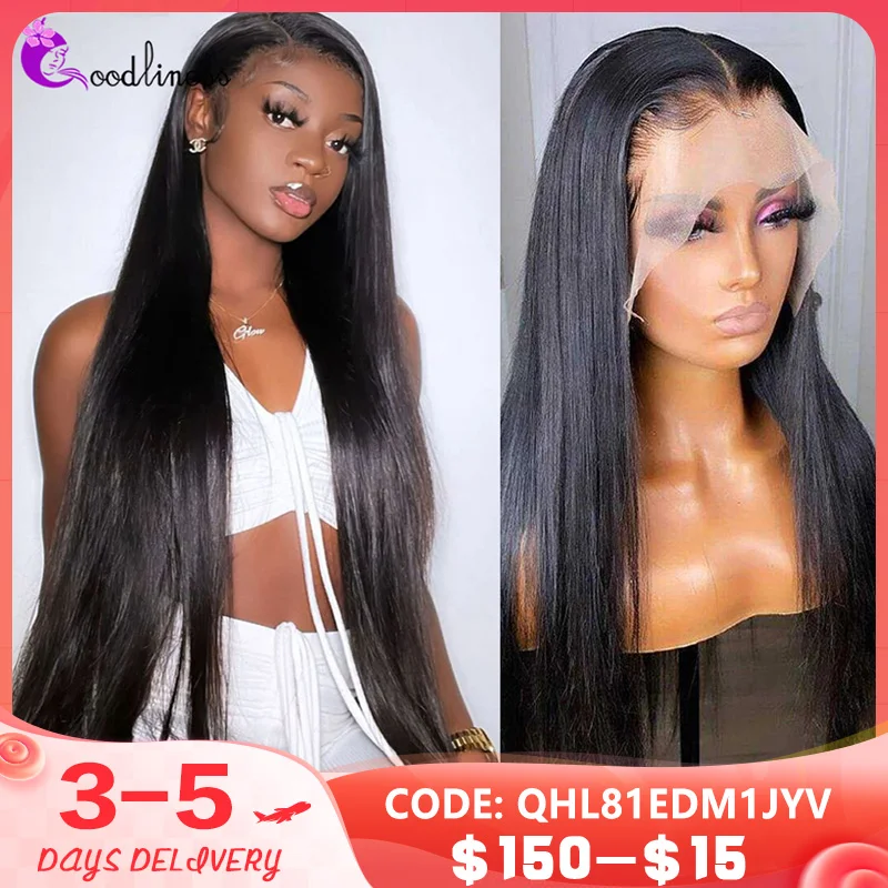 Bone Straight Human Hair Wig 32 Inch 360 Frontal Wig For Women Brazilian Glueless Straight Wigs With Baby Hair 150% Density