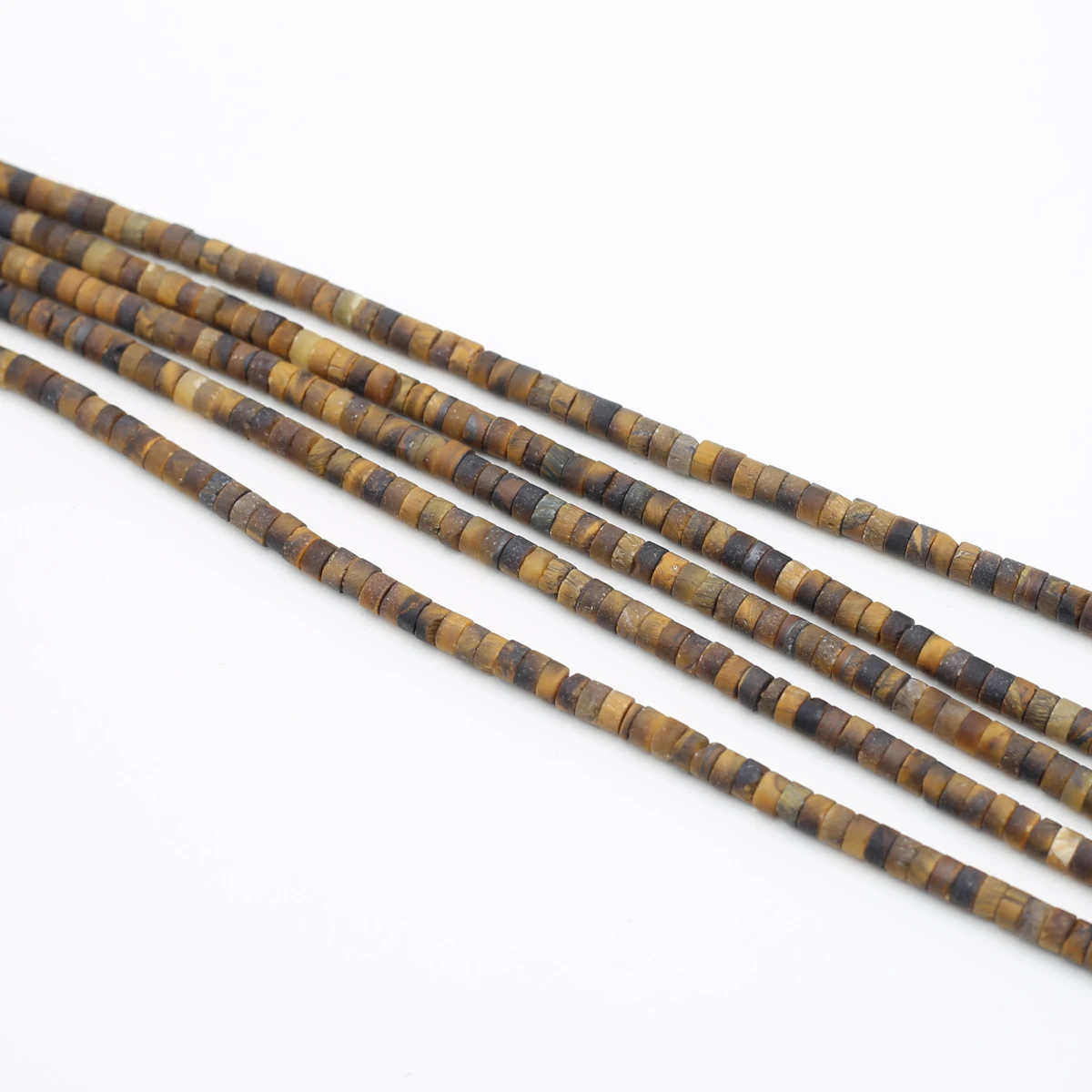 

Faceted Natural Frosted Tiger Eye Stone Beads 2x4mm Cylindrical Loose Spacer Beads for Jewelry Making DIY Necklace Accessories