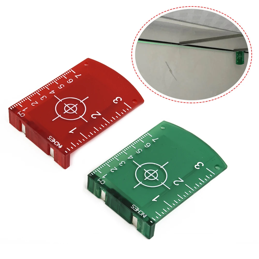 

2pcs Target Plate Kit 10cmx7cm Inch Cm Plastic Lase Target Card Plate For Green Red Lase Level Green + Red Target Plate