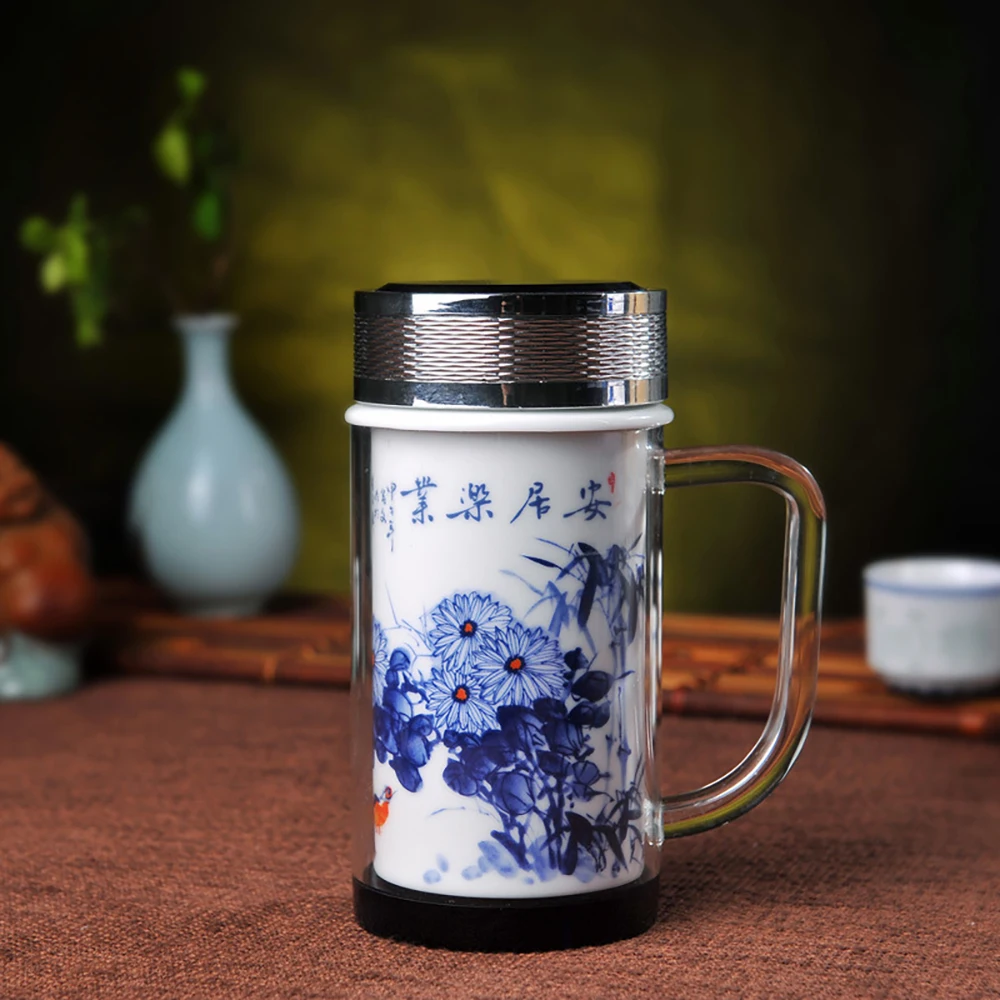Керамическая офисная чашка для воды Jingdezhen чайная высококачественный деловой