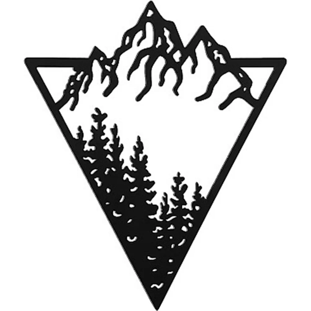 

Wall Hangings Iron Pendant Metal Decor Craft Forest Mountain Shaped Modern House Decorations Home