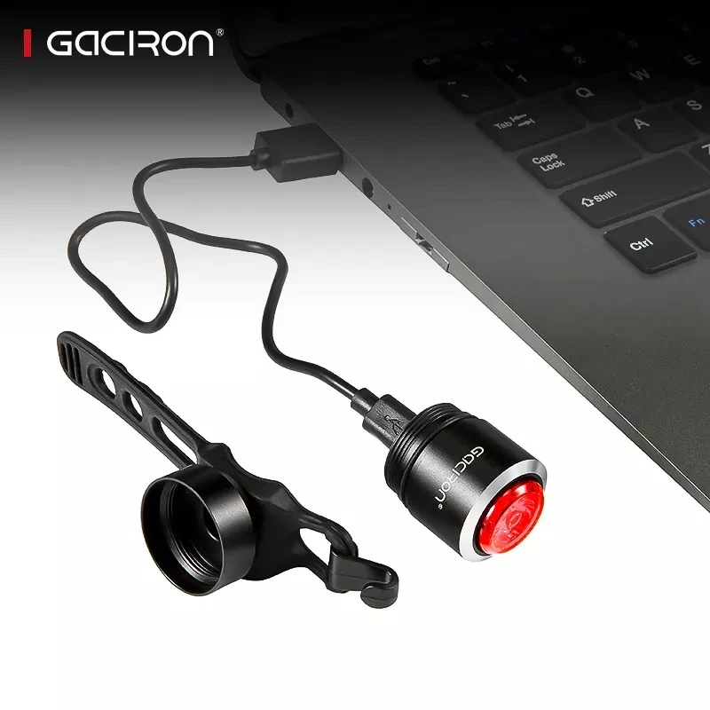 Велосипедный фонарь GACIRON W06 умный задний с зарядкой от USB влагозащита IPX5 мини