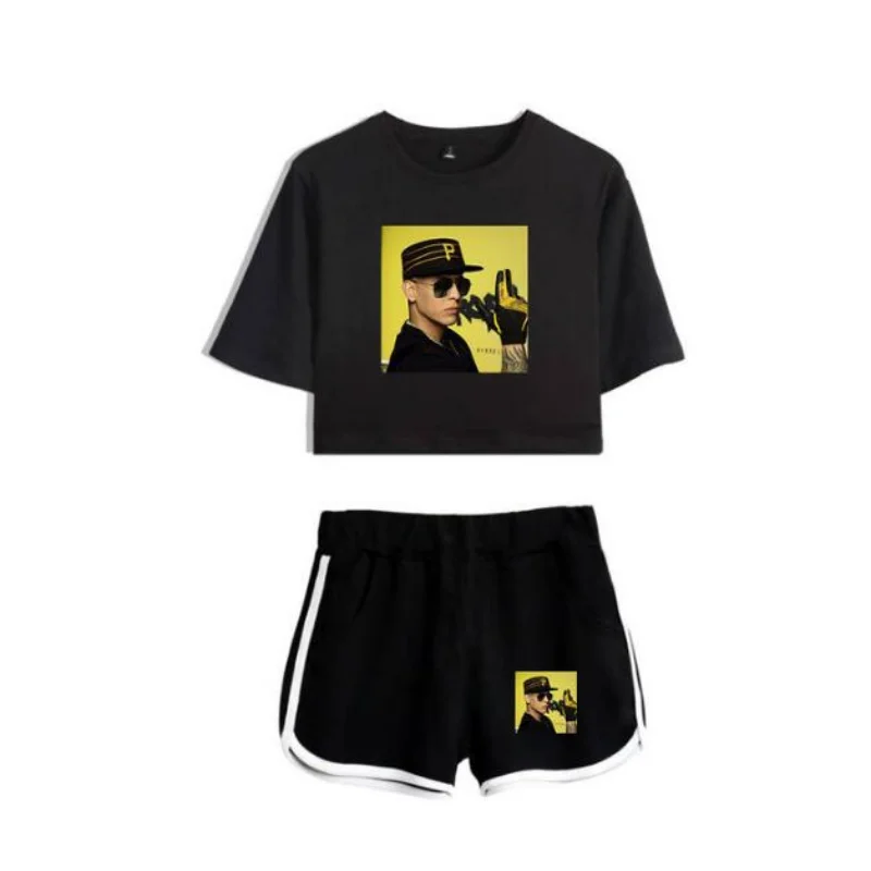 

Летний женский костюм, топ с коротким рукавом и шорты