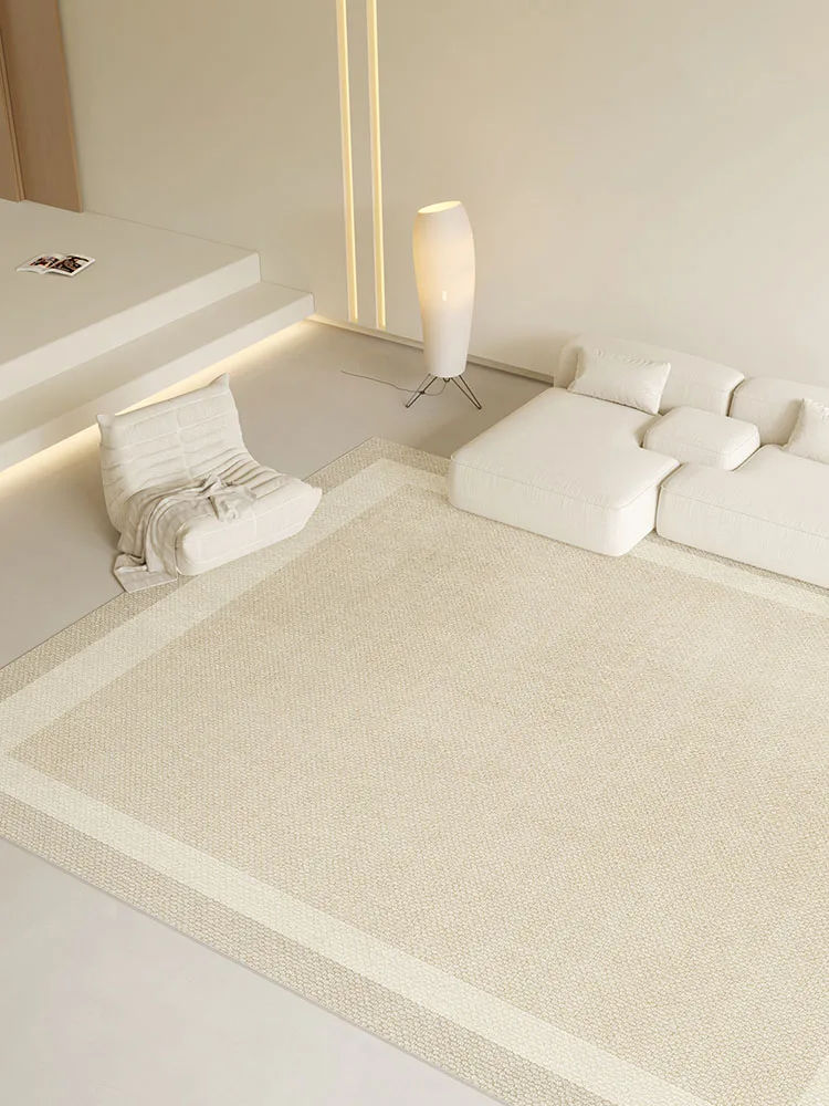 

Beige Minimalist Large-area Living Room Carpet Luxury Comfortable Refreshing Bedroom Rug Modern Home Decoration Aesthetics tapis