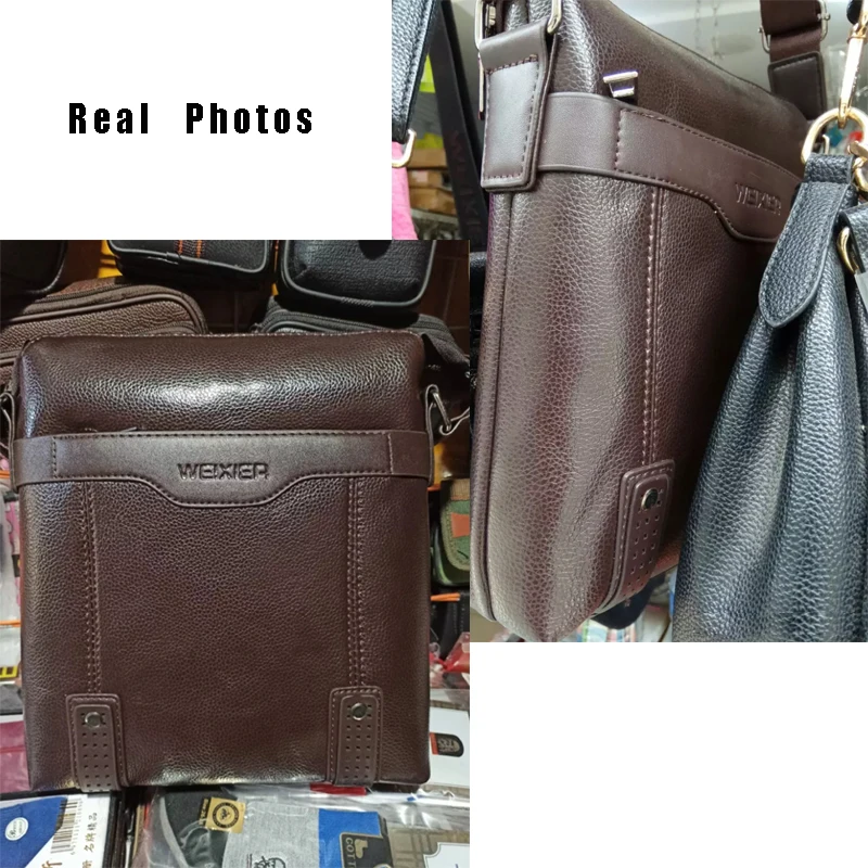 Vintage Man Bag Waterproof PU Leather Shoulder Bag Business Men's Messenger Crossbody Fashion Casual Handbag Shoulder Bags Gift