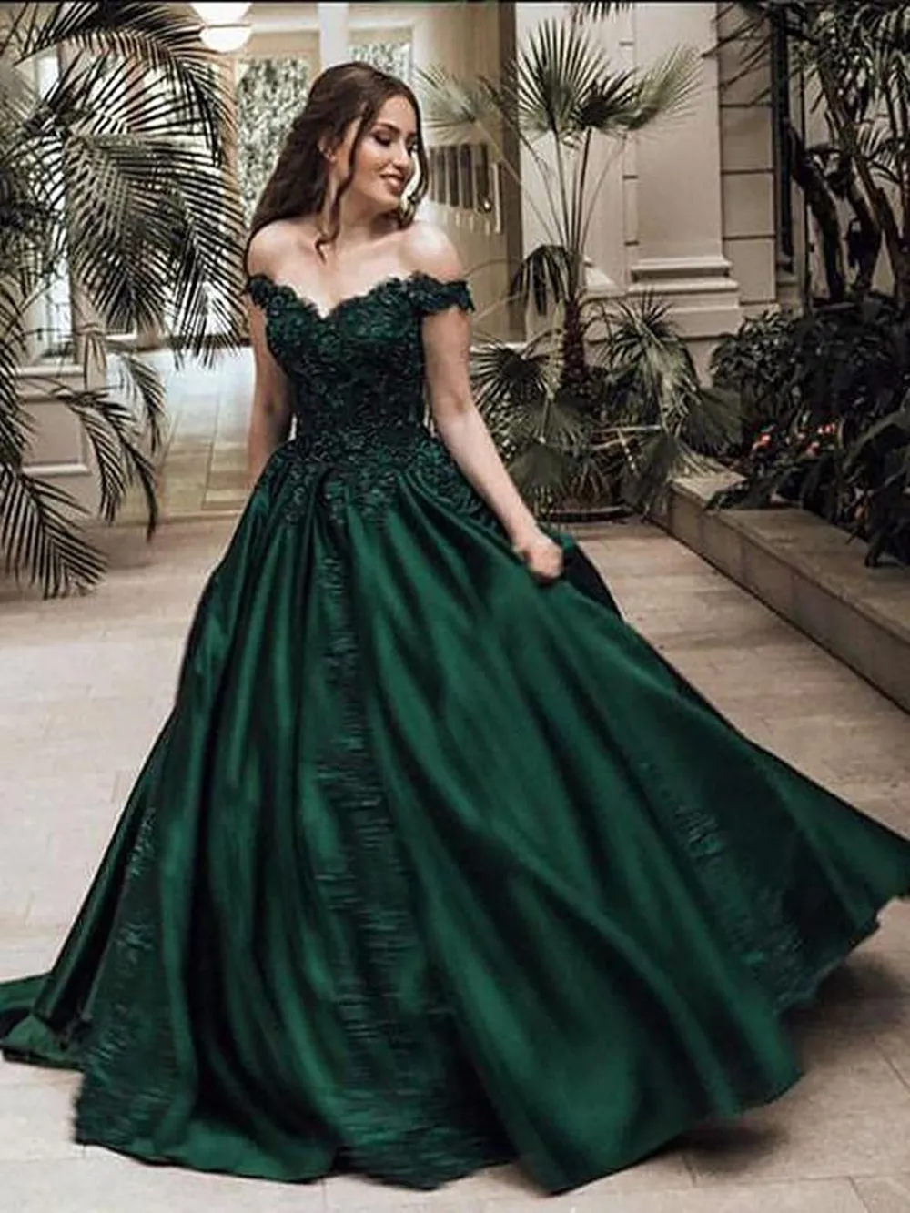 

2022 Ball-Gown Satin Off-the-Shoulder General Plus Evening Prom Dresses Elegant Sparkly Amazing Long Women Femme فساتين السهرة