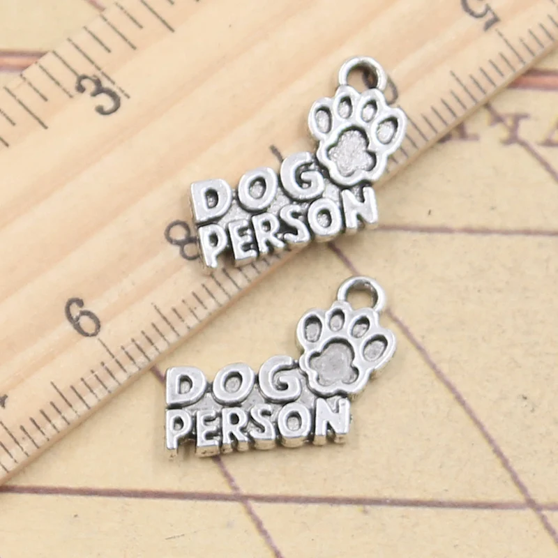 

20pcs Charms Dog Paw Person 14x17mm Tibetan Silver Color Pendants Antique Jewelry Making DIY Handmade Craft