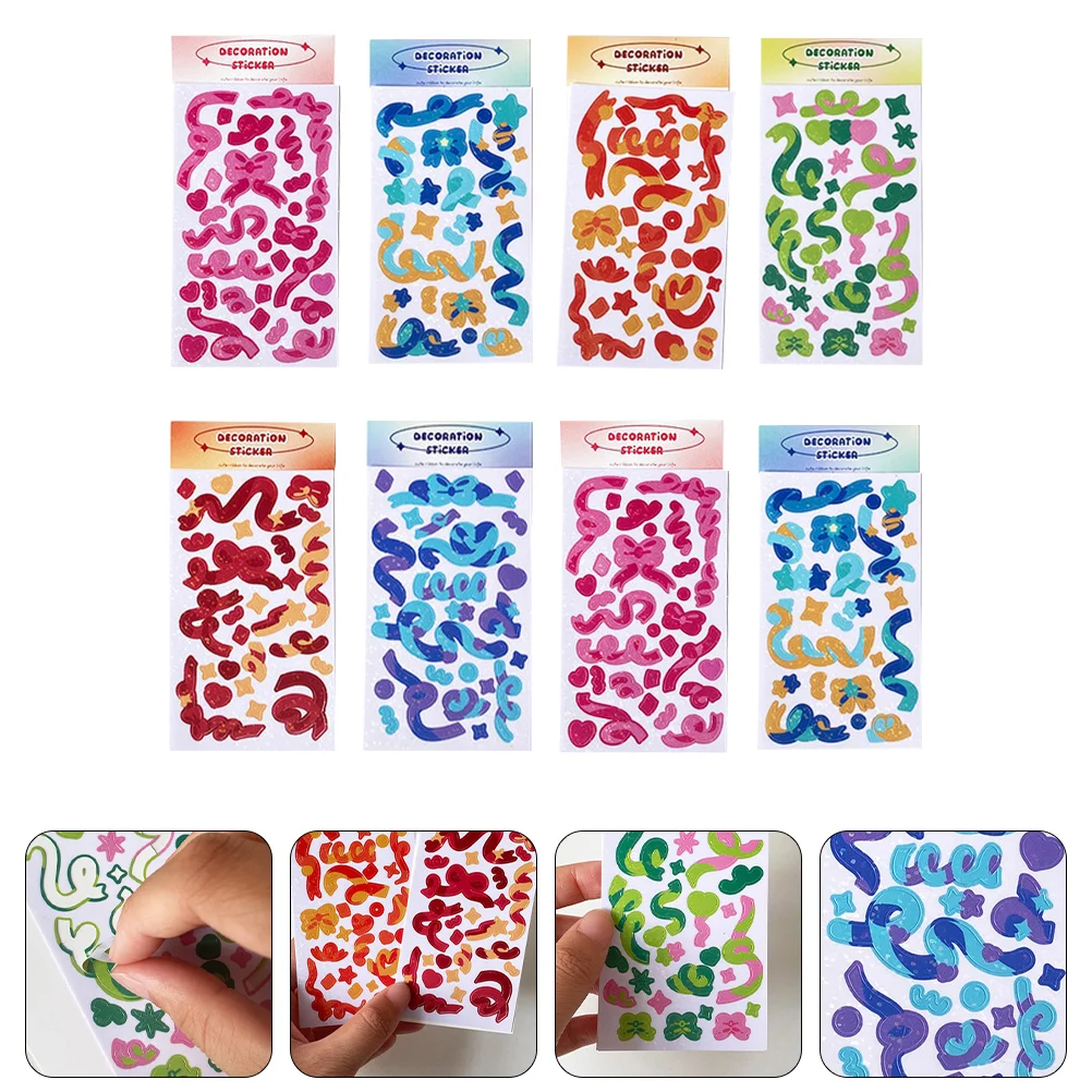 

8 Sheets of Self-adhesive Stickers Journaling Stickers Lovely Stickers for Girls Stickers Decor