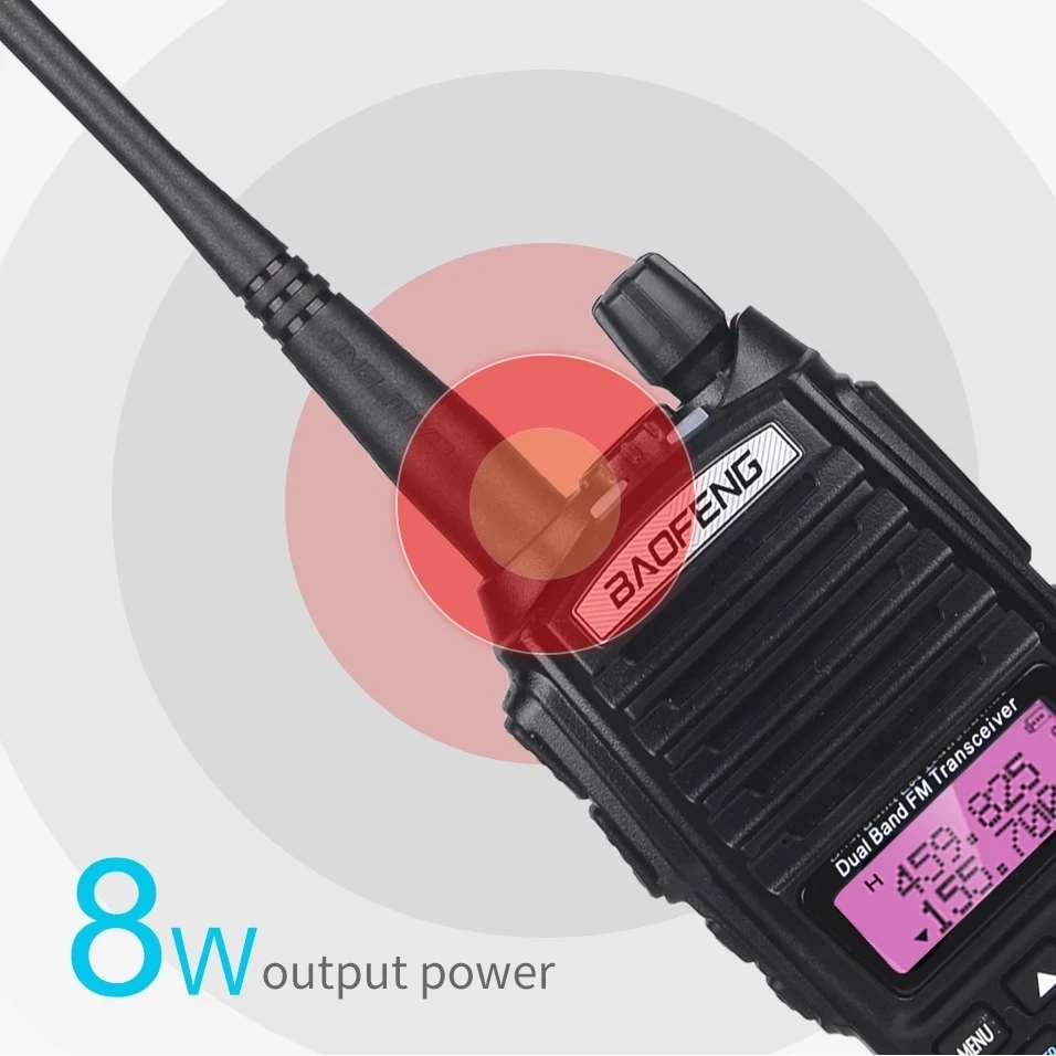 2PCS Baofeng UV-82 8W Walkie Talkie Long Range for Hunting Dual PTT hf Transceiver Ham Radio Station Strong CB Radio Scanner