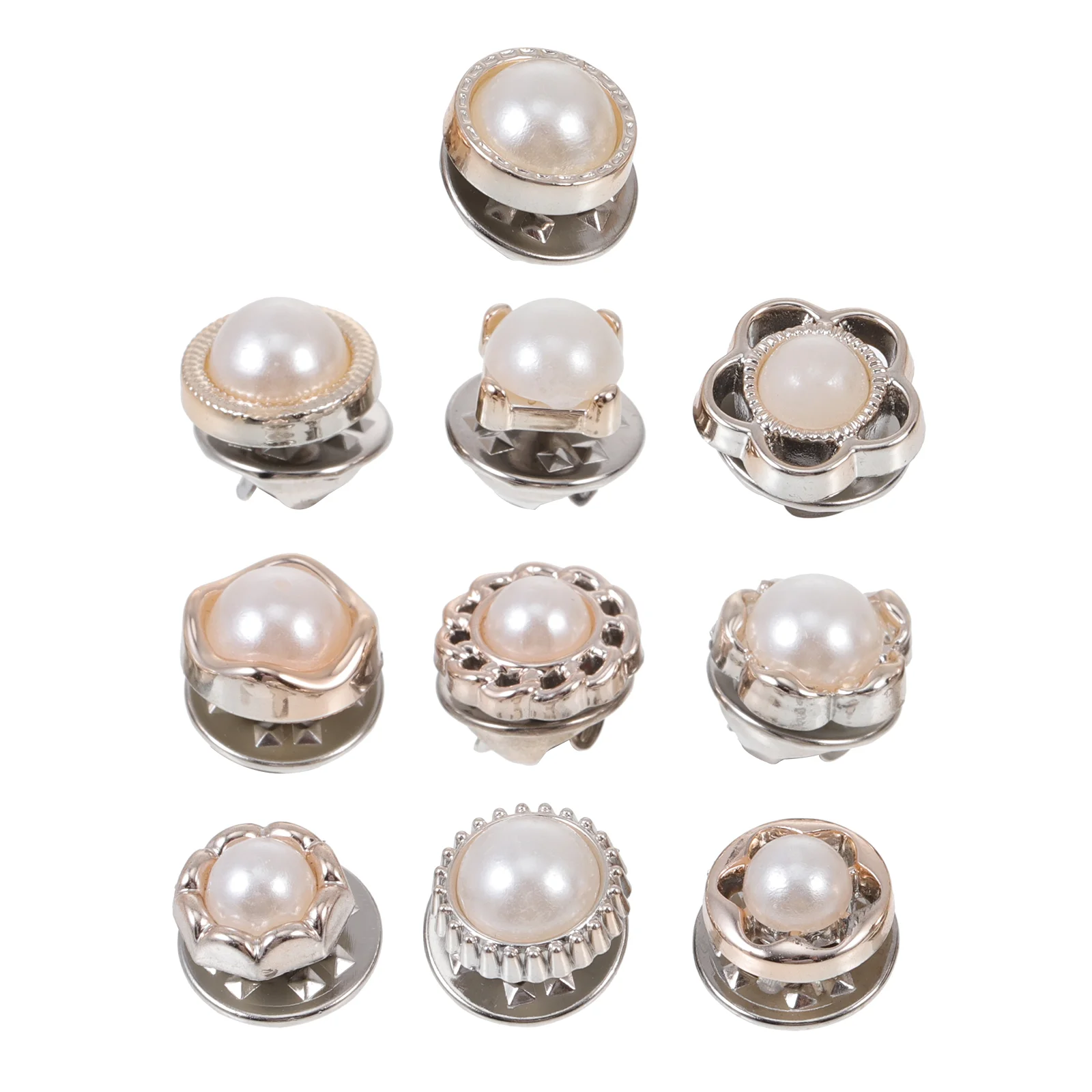 

Buttons Pearl Brooch Button Pinsshirt Sewing Crafts Clothes Sew Womenset Nail Free Brooches Pin Lapel Embellishment Snap