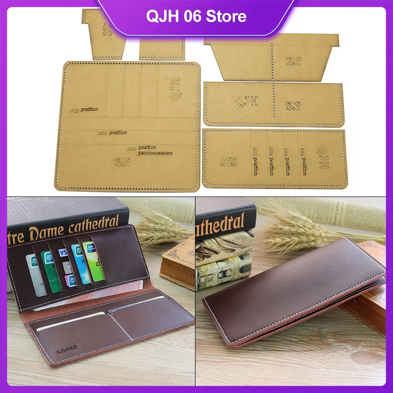 

9*10cm Mens Wallet Making Kraft Paper Template DIY Leather Purse Pattern Handmade DIY Cardboard Sewing Stencil Tool Supplies