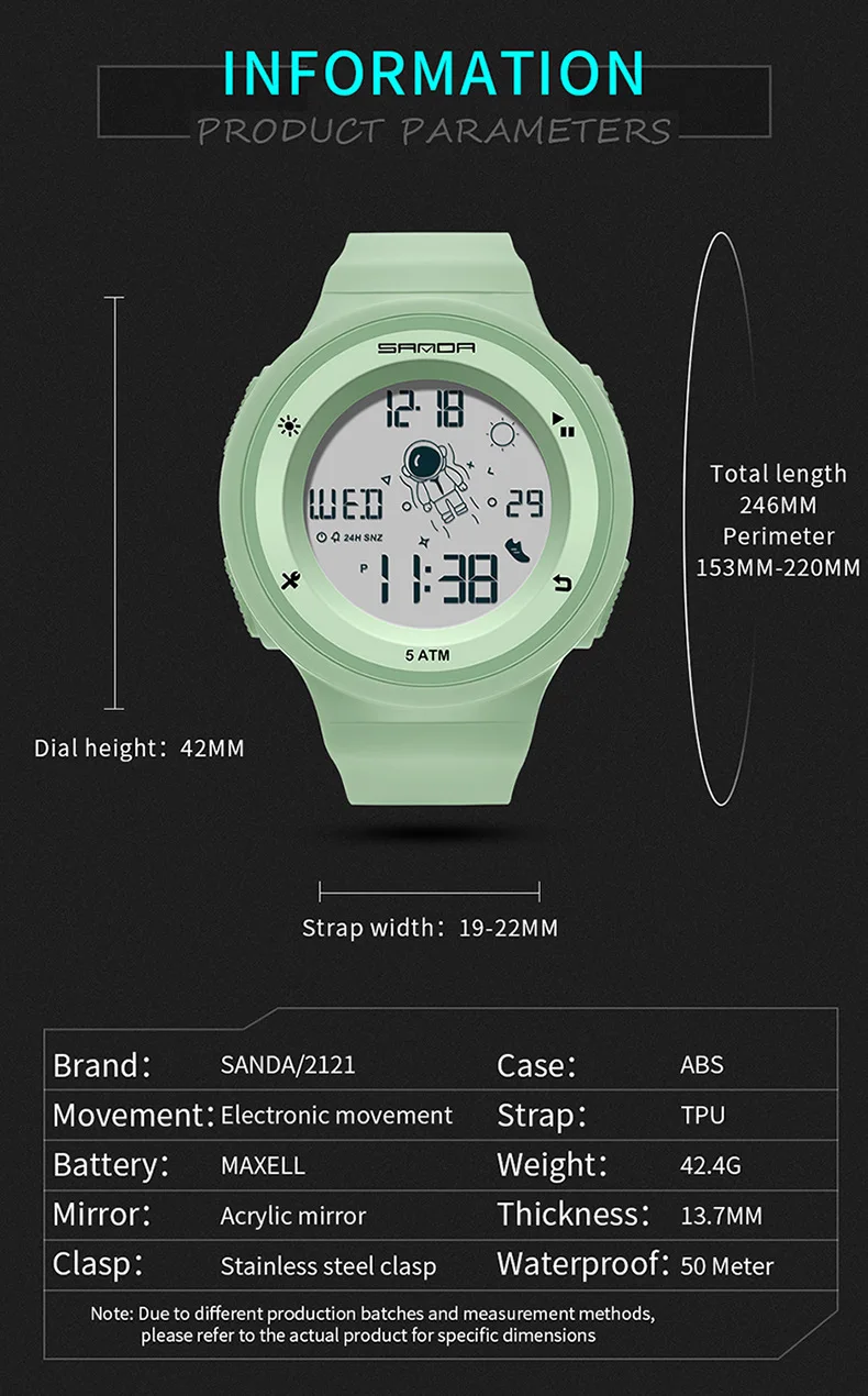 2023 New Fashion Sport Women's Watches Waterproof Digital Watch For Female Clock 5ATM Waterproof Relogio Feminino SANDA 2001 enlarge